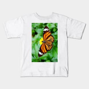 Orange Butterfly Kids T-Shirt